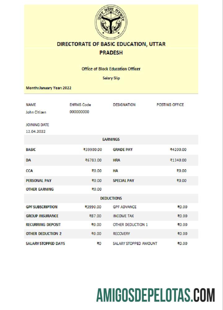 Diretoria de Educação Básica da Índia Uttar Pradesh Educational Company modelo